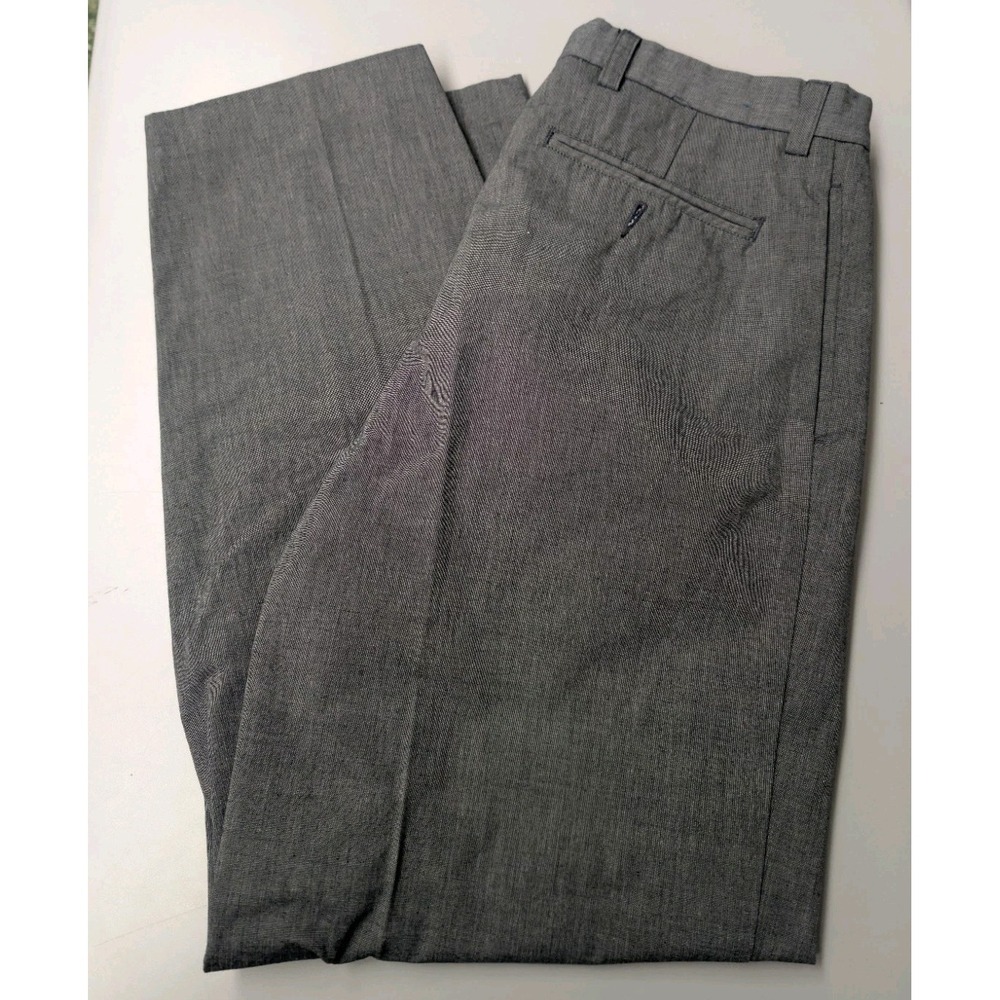 Nautica Cabin Pleated Mens 33 x 32 (33 x 30.75) Gray Cotton Chino Trousers Pants